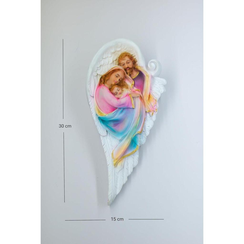 Holy Family of Mother Mary, Joseph, Jesus Christ Idol Statue Sculpture, Wall Hanging Home Decor in Polymarble Latest