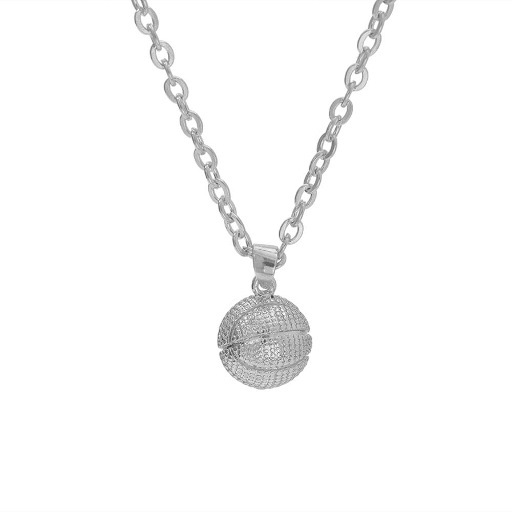 

New In Sporty Basketball Football Pendant Necklace 3D Ball Choker For Women Men Boys Fans Lovers Jewelry Party Birthday Gift 50cm
