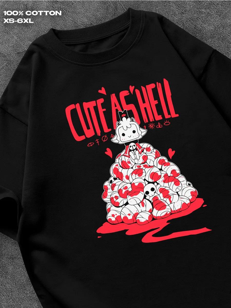 

black T‑shirt Cult of the Lamb Mens Tshirt Womens Tshirts with Letters Print Short Sleeves T-Shirt Casual Street Tee Shirt Top XXXL