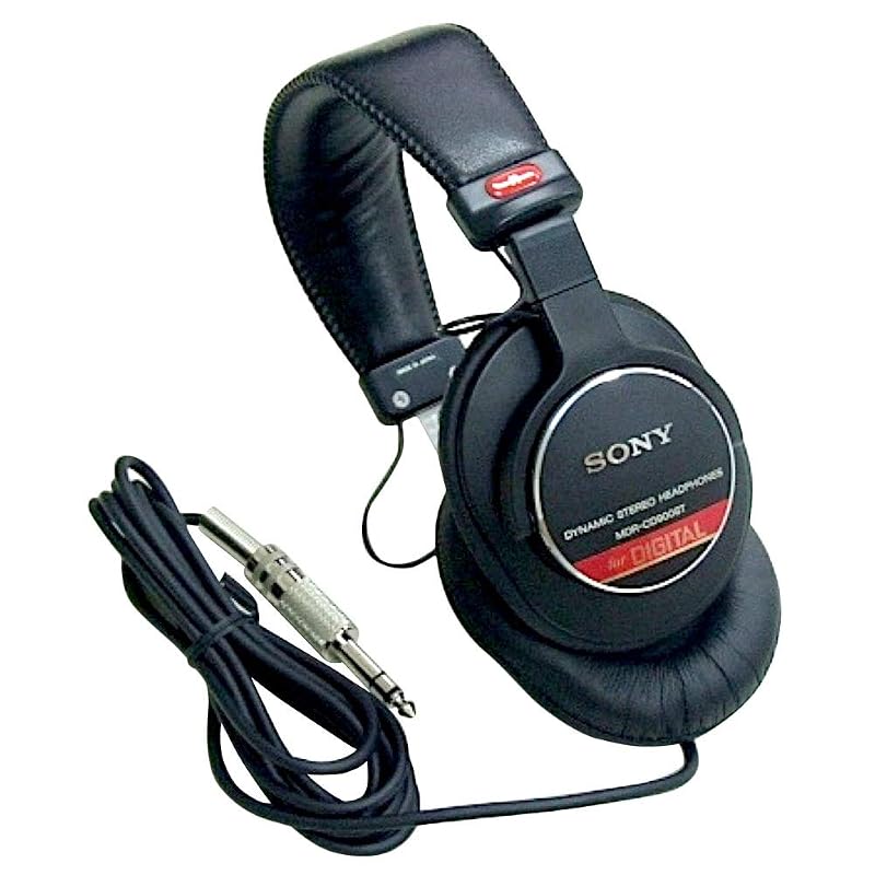 SONY Wired Closed-Type Studio Monitor Headphones, Black, MDR-CD900ST