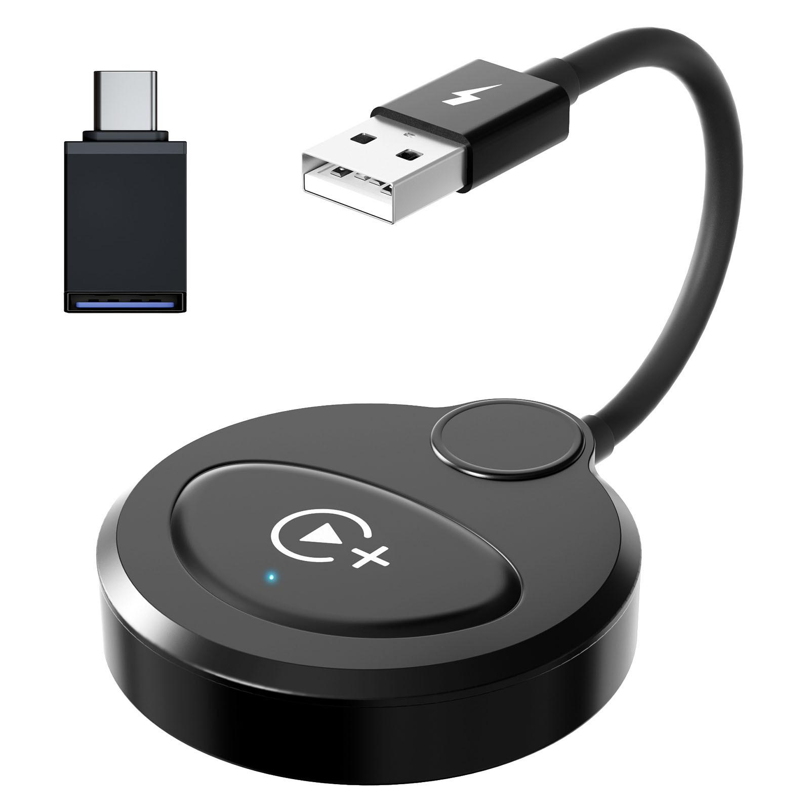 

Проводной и беспроводной Carplay Box Беспроводной автомобильный видеоконвертер Адаптер Carplay 【Round】For iphone чёрный