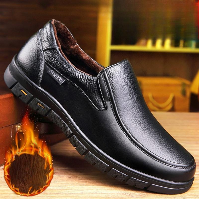 Mode 2025 Herren Lederschuhe Weiche Freizeitschuhe Flache Rutschfeste Laufschuhe Slipper Plateau Herrenschuhe Handgefertigt Outdoor Herren Loafer