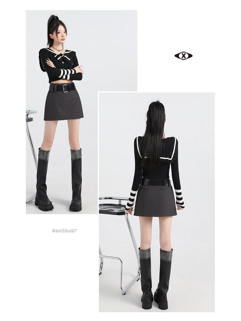 Korean Style Low Waist Slim Fit Midi Skirt for Women - 2024 Autumn Collection