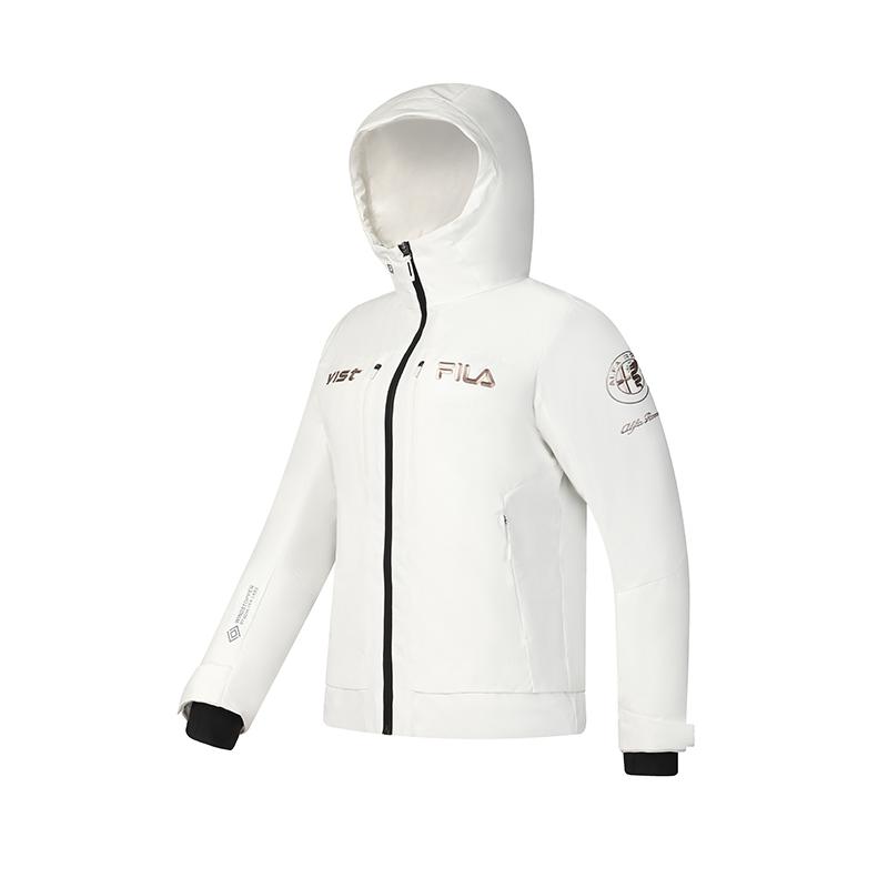 FILA Warm Versatile Hooded Long Sleeve Down Jacket Women outerwear White-Jade A11W446907F-WT
