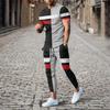 2024 Fashion Men Tshirt Suit Tracksuit 3D Printed Sportswear Short Sleeve T-shirt Long Pants Streetwear 2 Piece Set Male Clothes
