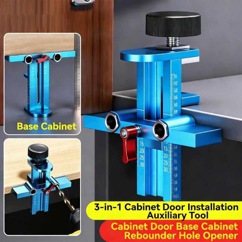 Cabinet Door Mounting Jig with Support Arm Clamp Metal Hand Tool Installing Cabinet Door Mounting Clamp Positioning Tool