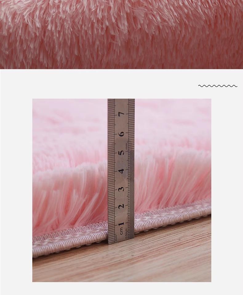 Nordic Ins Thickened Long Hair Tie-dyed Silk Hair Carpet Modern Simple Oval Bedroom Bed Rug, Living Room Sofa Rug