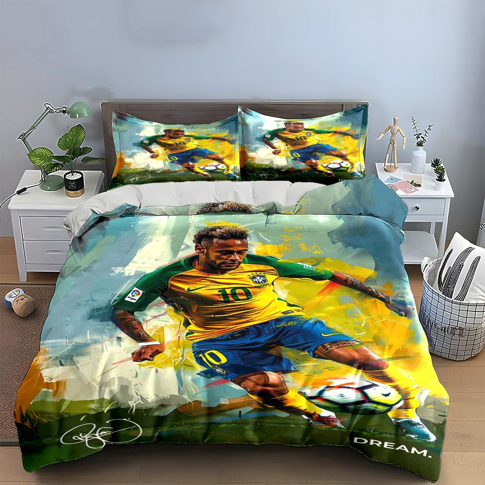 Fußballspieler Design Bettwäscheset Bettwäscheset (1 Bettbezug, 2 Kissenbezüge, Bettdecke nicht enthalten)