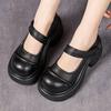 Fashion GKTINOO Retro Thick Soled Pumps Genuine Leather Wedges Shoes 2025 New Round Toe Versatile Women's Platform Shoes