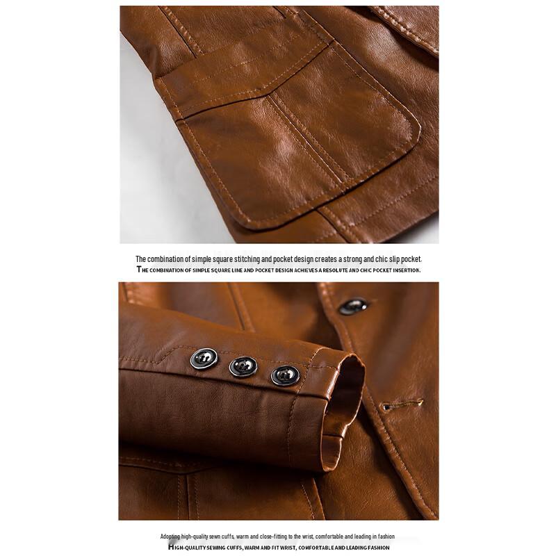 Tucano Men's Spring/Autumn Faux Leather Suit Collar Jacket