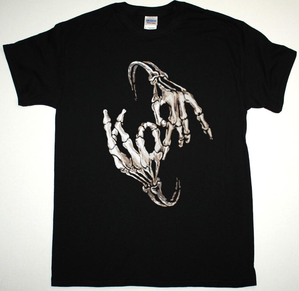 KORN SKELETON FINGERS LOGO NEW BLACK T-SHIRT