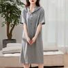 Vestidos casuales con capucha y cordones de manga corta con bolsillos de color sólido a la moda para mujer, ropa de primavera, vestido midi coreano holgado
