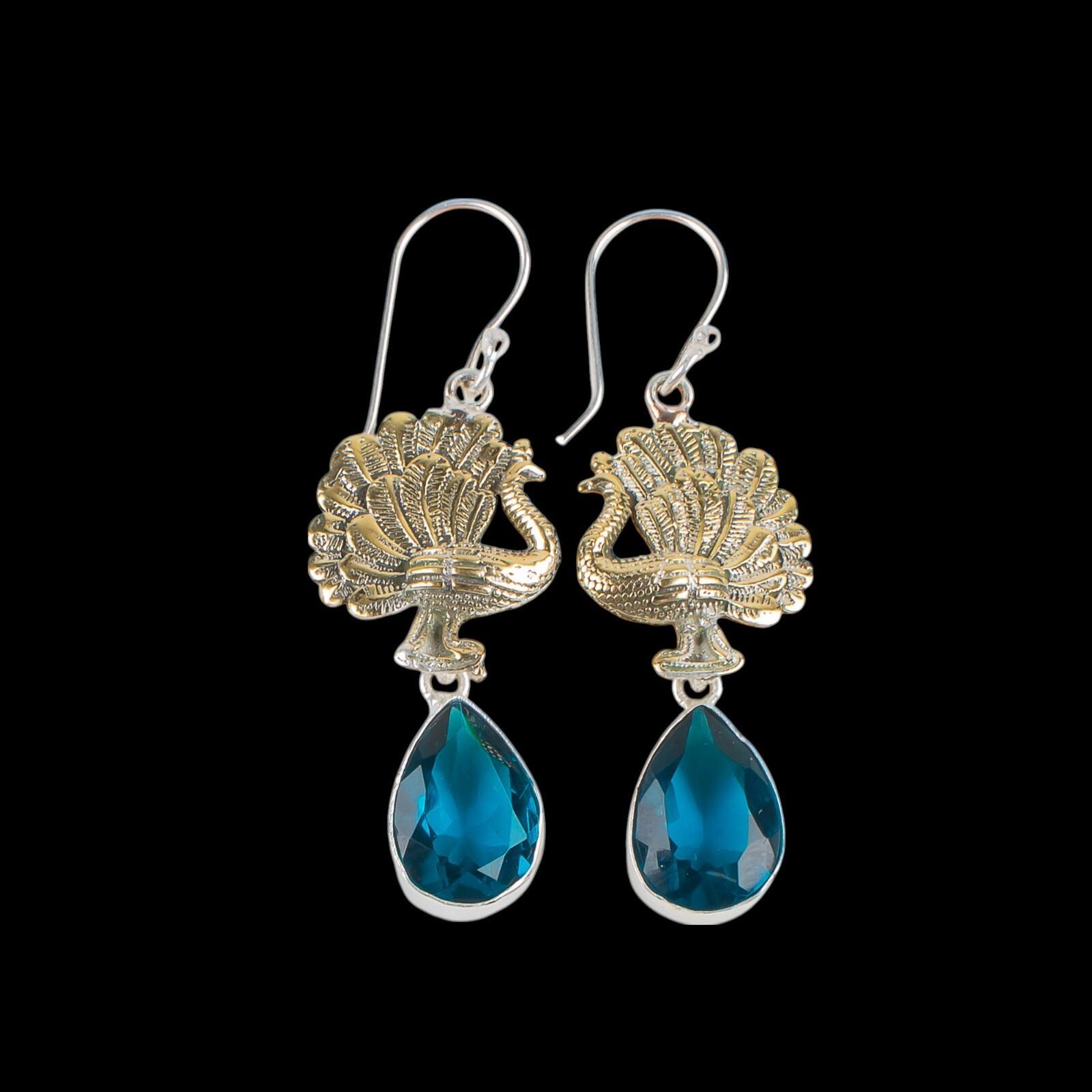 

Gift For Her Apatite Gemstone 925 Sterling Silver Jewelry Handmade Earrings2.20 EE-44-12