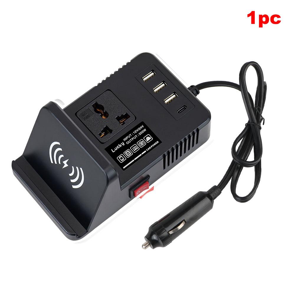 

Беспроводное зарядное устройство 200 Вт Автомобильный инвертор Зарядные устройства Type-C USB 3.0 24 В 12 В постоянного тока в розетку 220 В переменного тока Адаптер питания Преобразователь напряжения