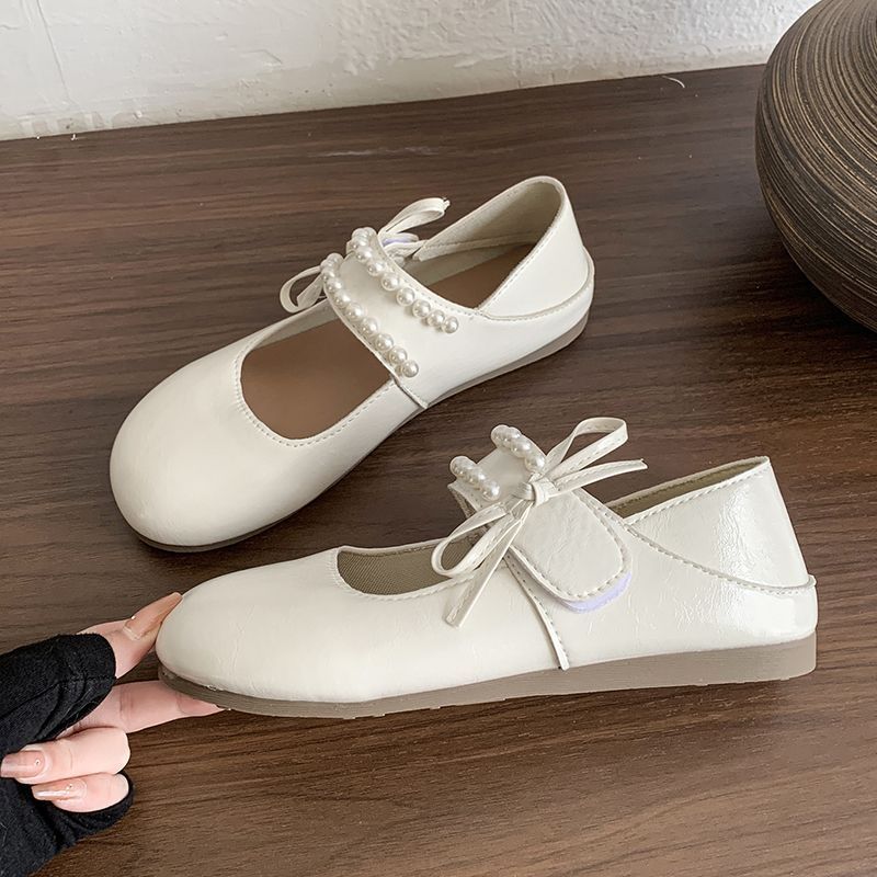 Beautiful with skirts, not tired, flat-soled soft-soled Mary Jane shoes for women's 2025 summer and autumn new ballet silver shoes