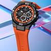 Reward Fashion Multifunctional Quartz Sports Watch: Waterproof, Luminous, Silicone Strap, Three-Eye, Six-Hand Design for Men.