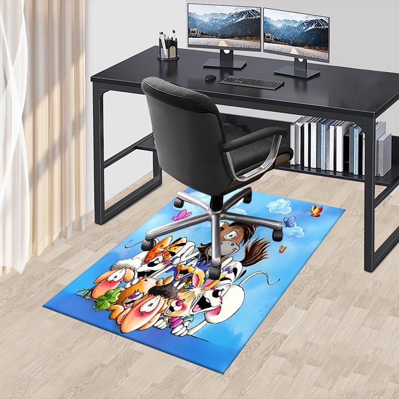 1pc Fantasy Creatures Garden Carpet for Playroom Bedroom Living Room Sofa Home Decor,kids Game Area Rug Non-slip Floor Mat Y72347