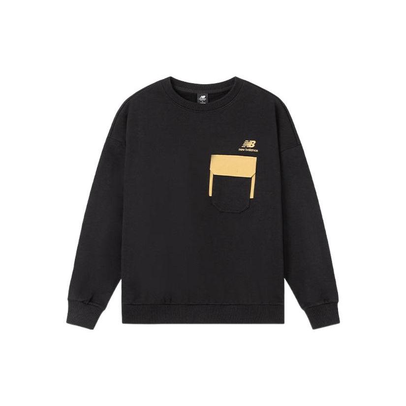 New Balance Logo Pocket Sweatshirt Asia Sizing Black Yellow Men s AMT24371-BK M