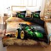 Children'S Green Tractor Three-Piece Quilt Cover 3D Digital Printing Bedding Set Bed Cover