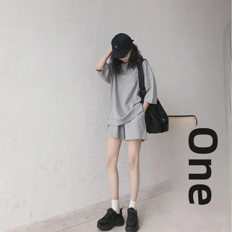 2025 Women's Fashion: Short-Sleeve T-Shirt & High-Waist Shorts Two-Piece Set