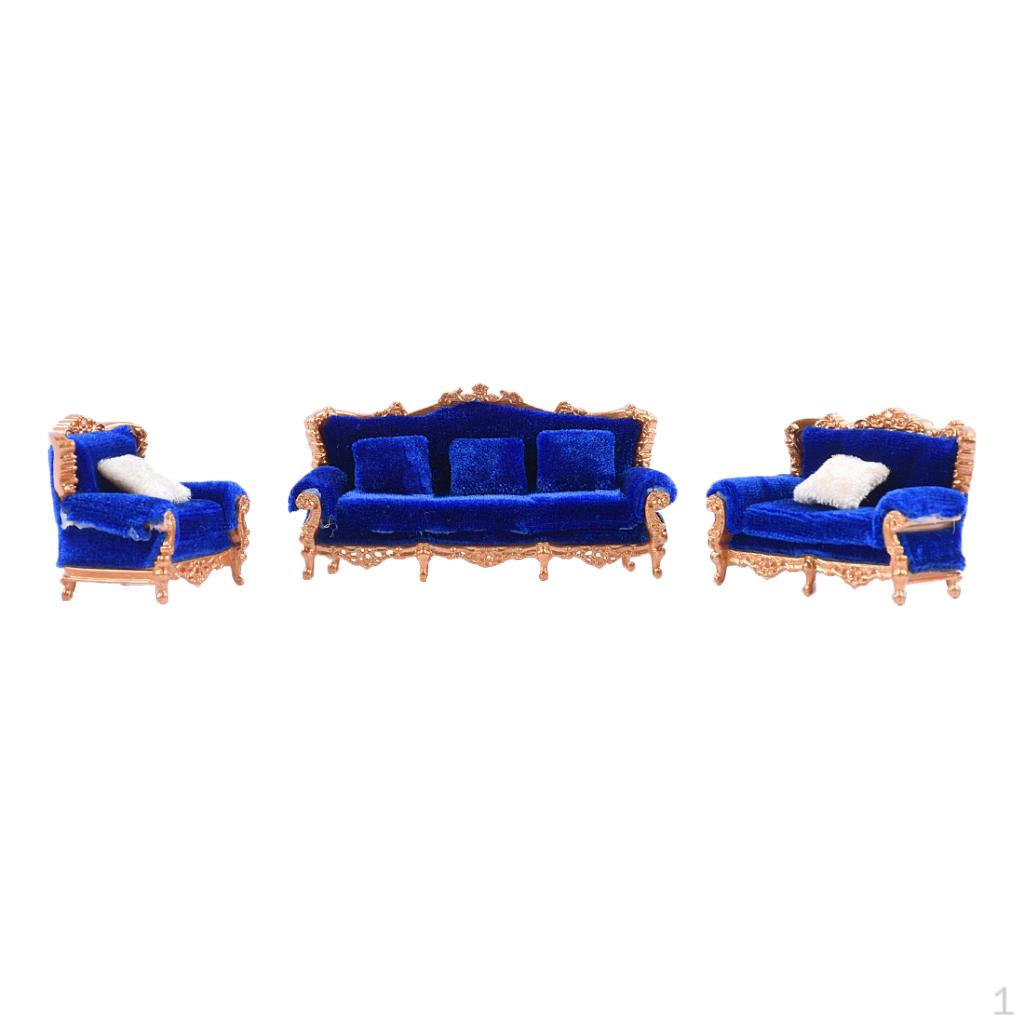 1/25 European Style Mini Sofa Model Furniture Set for Table or Dollhouse Accessories