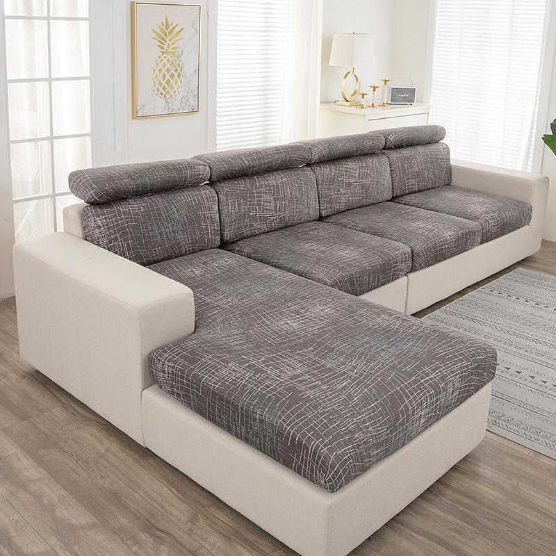 Elastic Sofa Seat Cushion Cover Pet Kids Furniture Protector Stretch Chair Cover Washable Removable Slipcover 1/2/3/4 Seater