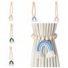 Dreifarbige Regenbogen-Vorhang-Raffhalter Baumwolle Leinen Magnetischer Verschluss Vorhangschnalle Band Regenbogen-Quaste Vorhanghalter