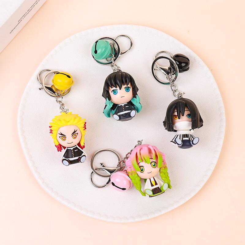 Demon Slayer Trendy Keychains: Cartoon Car Keychains & Bag Pendants