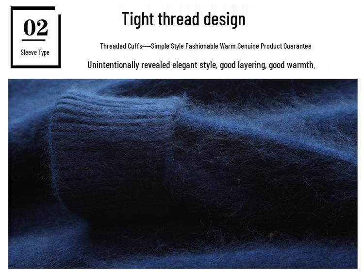 Men's Plus Size Cashmere Mink Velvet Round Neck Sweater - Thickened, Loose Fit for Autumn/Winter