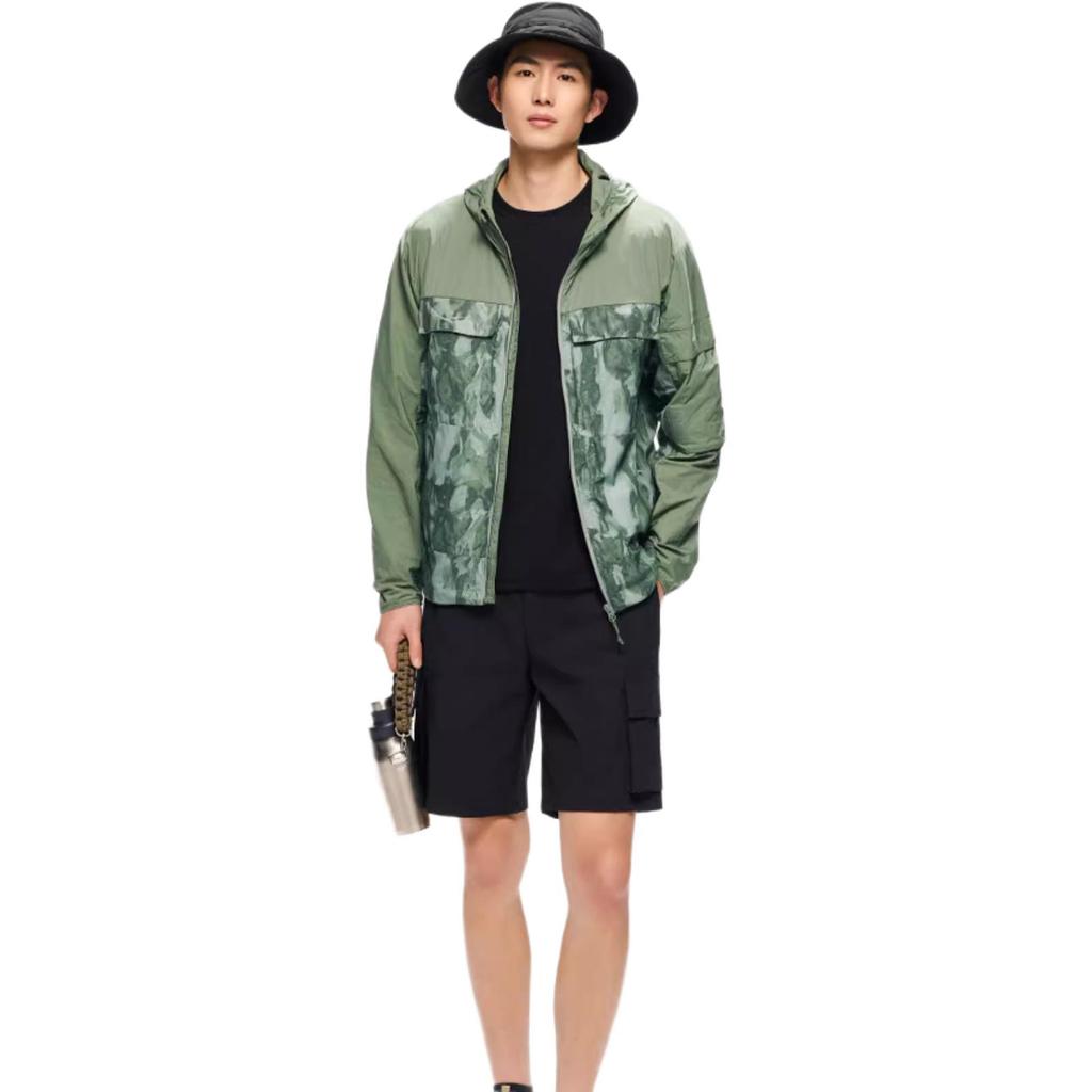 Anta Outdoor Collection Trench Coat Men's Blue Tile Green/All Over Print 152426604-2