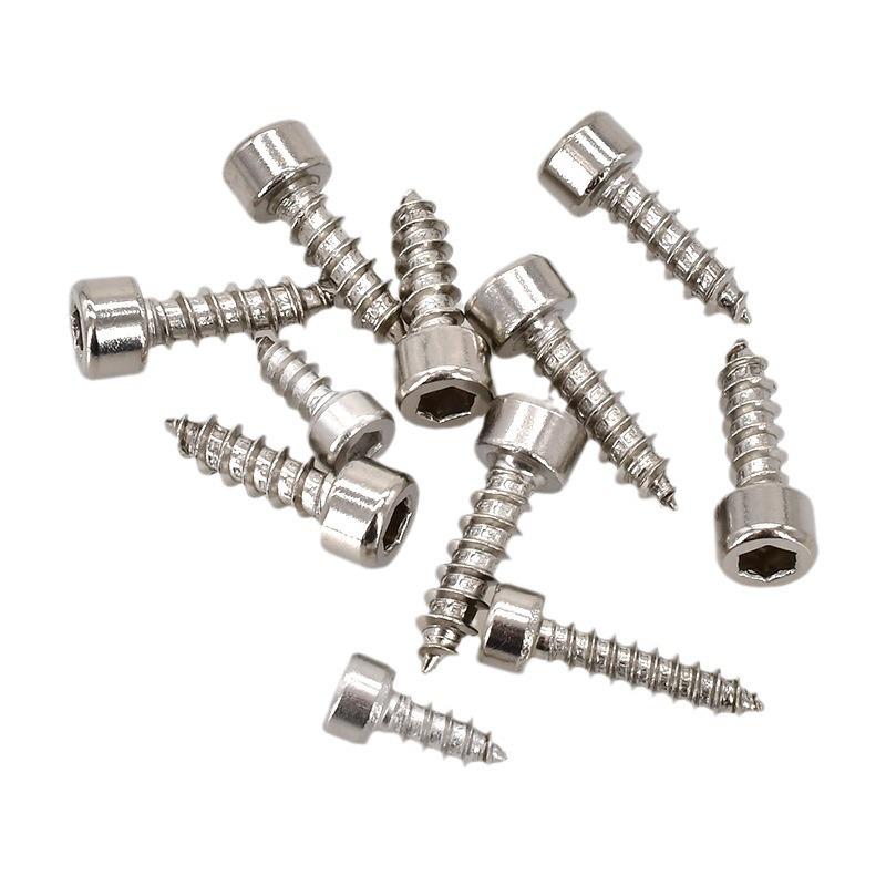 304 Pan Head Self-Tapping Coarse Thread Screw M1.7-M6 with Hex Socket