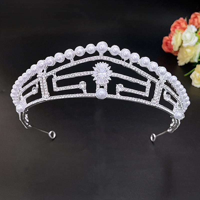 

Корейский стиль Полностью бриллиантовая Супер вспышка Циркон Корона Невесты Свадебная Тиара Королевы Ободок Аксессуары для укладки для путешествий Фотосессии