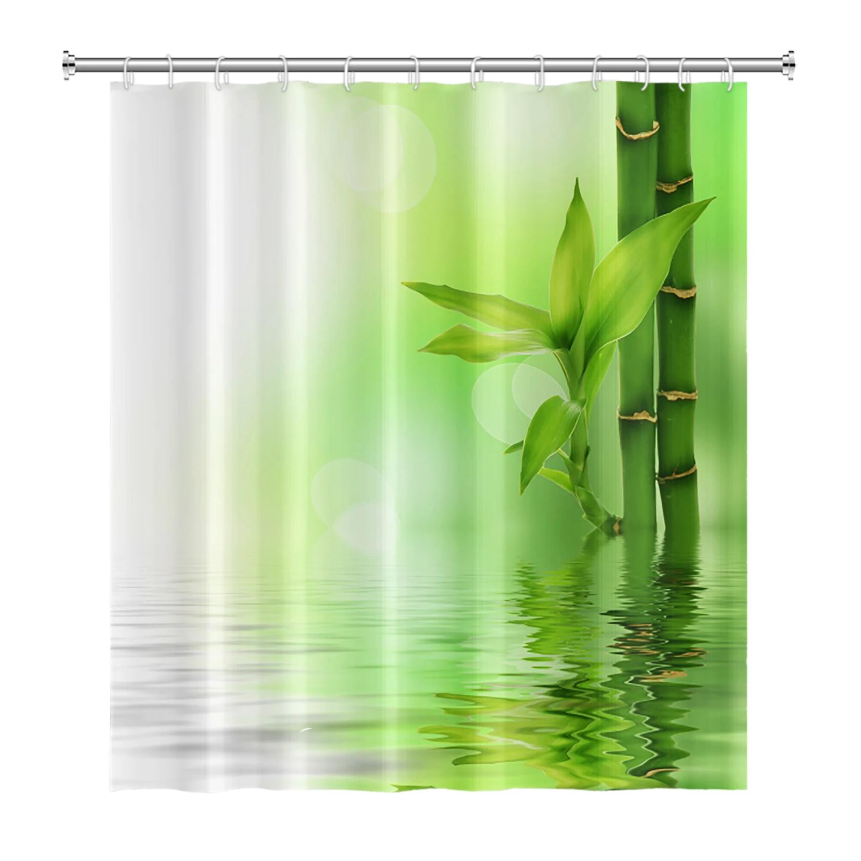 

Дзен Занавески для душа Спа Лотос Японская Медитация Базальтовые Камни Травяное Масло Ароматические Свечи Бамбук Вода Домашний Декор Ванной Комнаты Крючки 35x70in-90x180cm