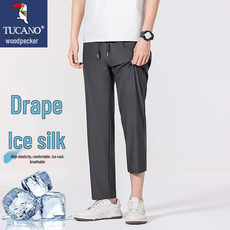 TUCANO Men s Ice Silk Quick-Dry Straight-Leg Casual Pants M