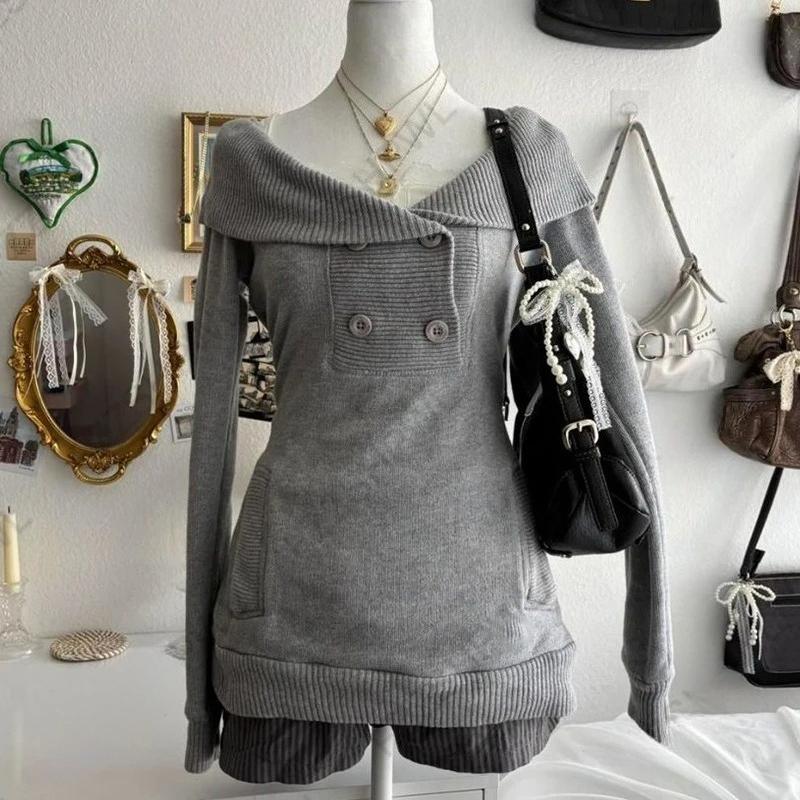 VAYLA Herbst Winter Langarm Mode Damen Cardigan Pullover Gestrickter Mantel Kurz Lässig Einreihig Koreanisch Schlank Weibliches Oberteil