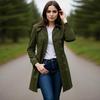 Fall Winter Womens Double Breasted Long Overcoat Dressy Windbreaker Outerwear