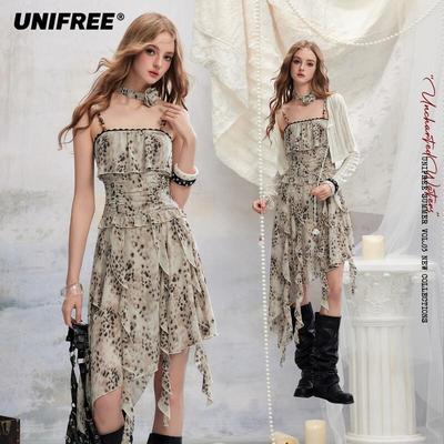 Vintage Rose Tie Beaded Strap Dress
