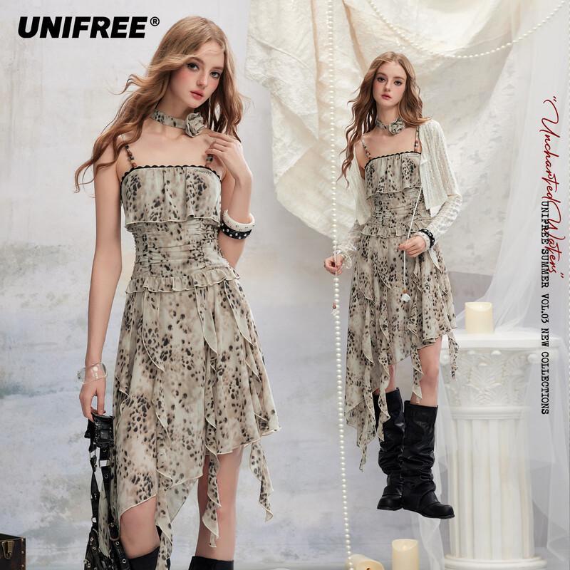 

UNIFREE Vintage Rose Tie Beaded Strap Dress M