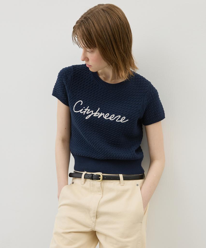 CITYBREEZE Script Logo Short Sleeve Knit_3 Colors