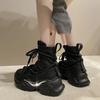 Fashion Women Ankle Boots Autumn Chunky Shoes Woman High Platform Breathable Sneakers 7.5CM Thick Sole Wedges Motorcycles Boots Winter