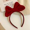 Christmas Red Velvet Bow Headband for Women's Autumn and Winter Cute Birthday Headbands Internet Famous 2026 Hair Accessories