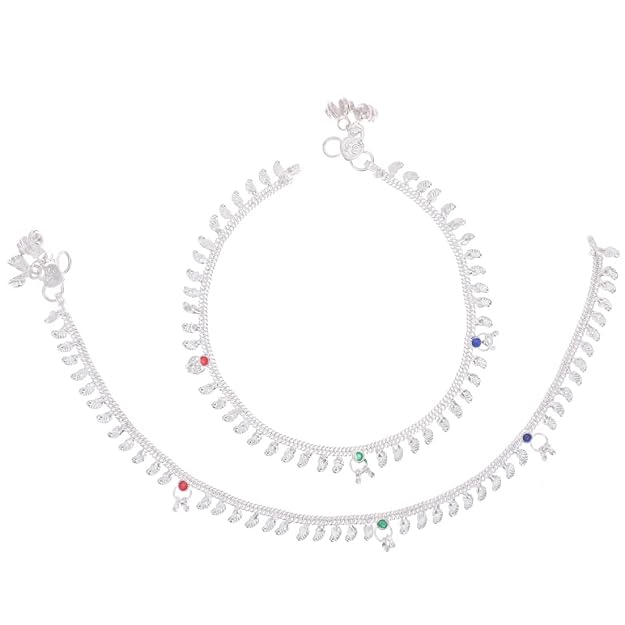 Silver Plated Traditional Anklets Payal - Classic and Stylish Payal for Women and Girls