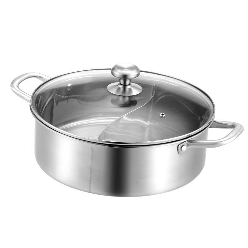 Yoshida Craftsman 304 Stainless Steel Divided Hot Pot, 32cm