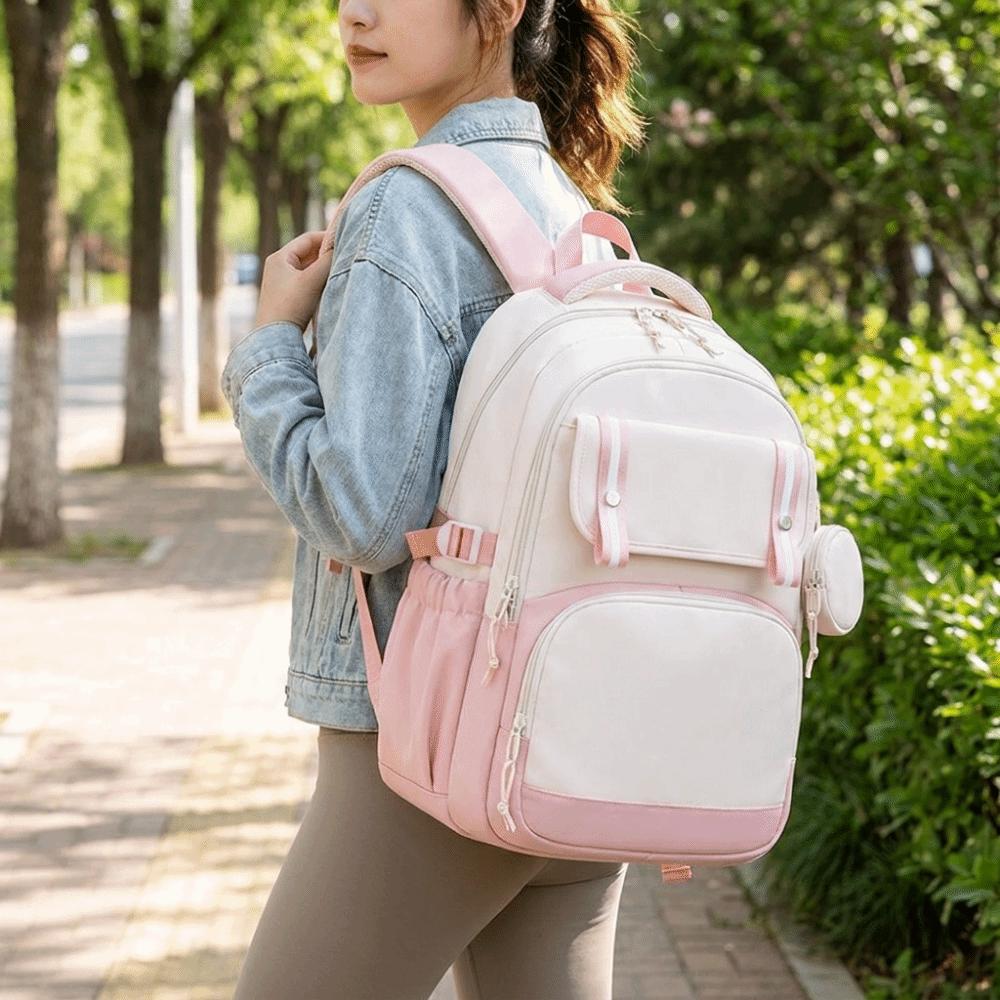 Multiple Pockets Student Backpack Korean Style Shoulders Bag Fashion Student School Bag Girls