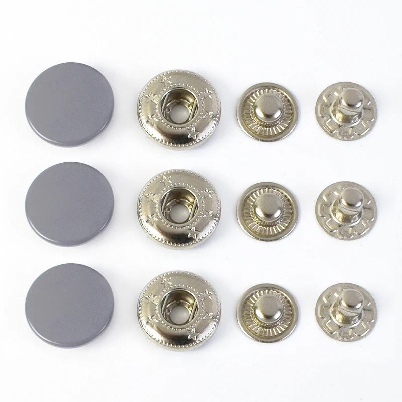 Meetee 100Sets 10-17mm Metal Button 14 Colors Press Studs for Leather Clothes Bags Decor Snap Fasteners Kit Sewing Accessories