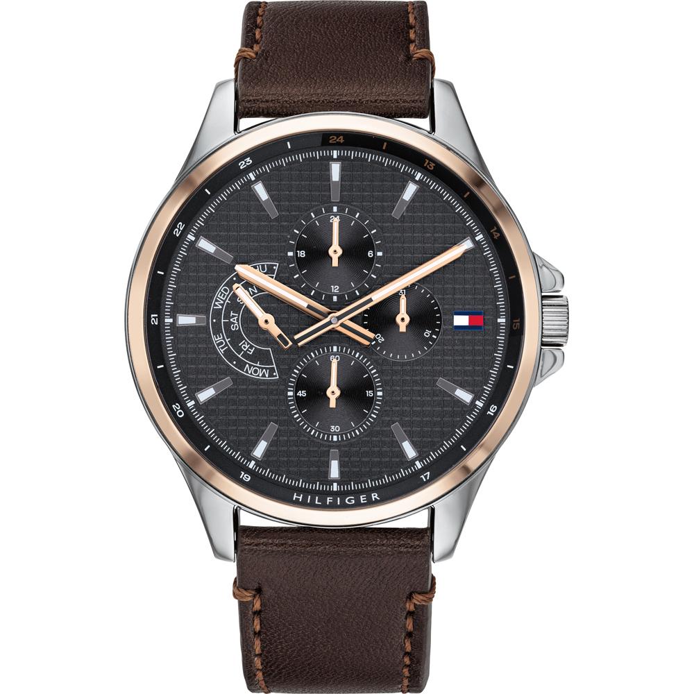 

Tommy Hilfiger Shawn Black Dial Brown Leather Strap Men s Quartz Watch 1791615 чёрный