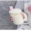 Eco Friendly Plastic Pearl Milk Tea Cup 500ml Reusable with Lid Straw for School Kids Coffee Juice Drinking