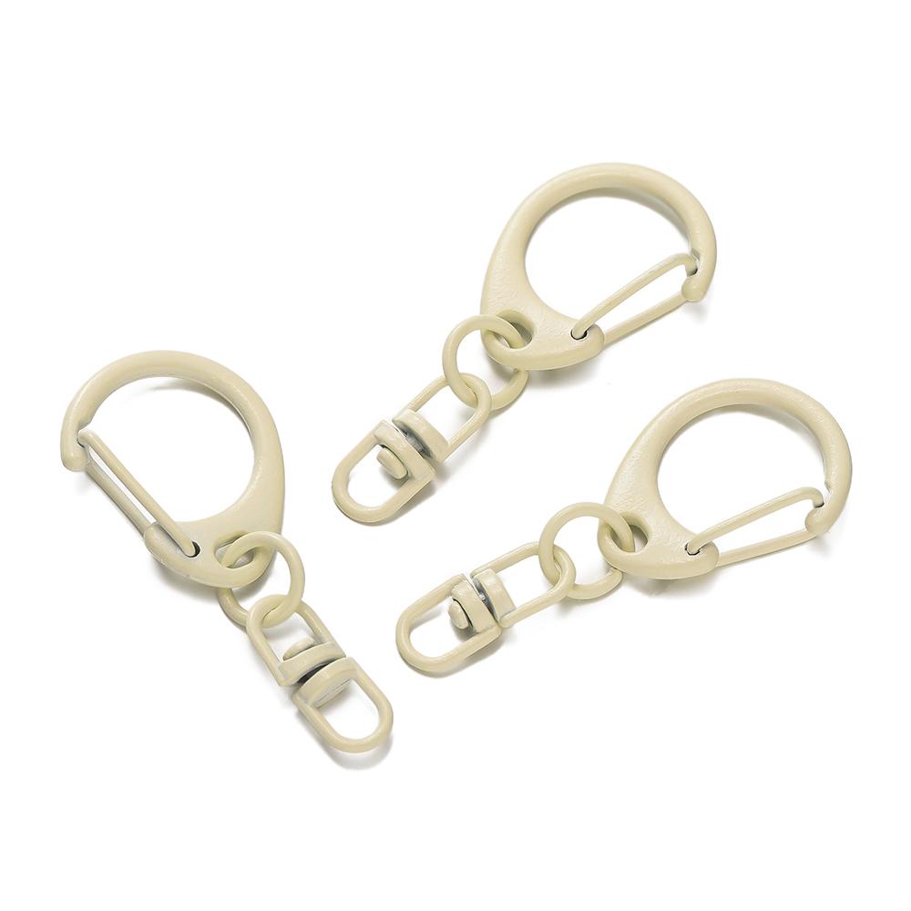 5pcs Alloy Colorful D-shaped Hooks With Rotatable Eight-character Buckle for DIY Keychains Crafts Bag Charms Key Ring Findings