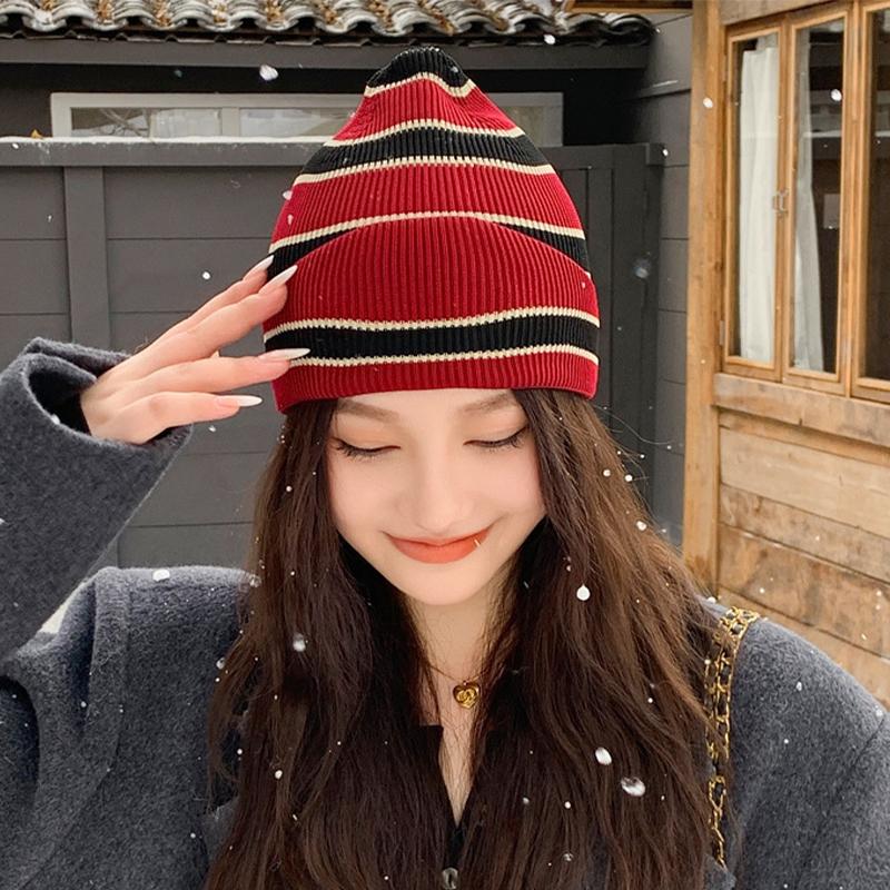 

Autumn/Winter Women S Knitted Wool Hat With A Large Head Circumference A Relaxed Style Warm And Cold-Proof as the picture