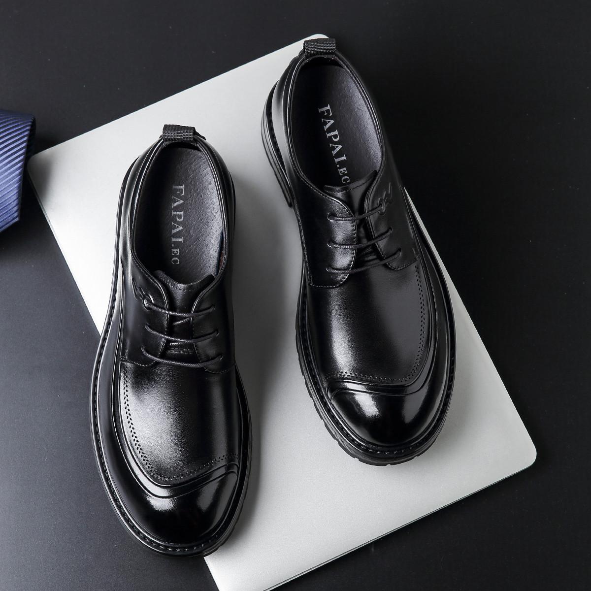 

Big head leather shoes men s business large size 46 brown leather shoes first layer cow men s genuine leather work commuter shoes trendy pure leather 46